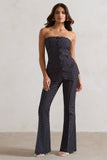 Kehlani Black Polka Dot High Waist Wide Leg Trousers