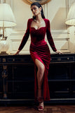 Fay Berry Velvet Corset Style Knot Maxi Dress