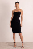 Lacey Black Twist Detail Bandeau Midi Dress