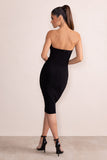 Lacey Black Twist Detail Bandeau Midi Dress