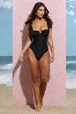 Sheer Bliss Black Swimsuit With Organza Bows