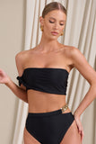 Dusk Black Draped Bandeau Bikini Top
