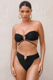 Rises Black High Waisted Bikini Bottoms