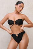 Rises Black High Waisted Bikini Bottoms