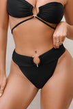 Rises Black High Waisted Bikini Bottoms