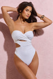 Oyster White Wrapped Bandeau Swimsuit