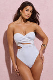 Oyster White Wrapped Bandeau Swimsuit