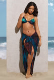 Whirl Blue Print Chiffon Wrap Sarong