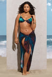 Whirl Blue Print Chiffon Wrap Sarong