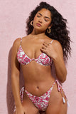 Sway Pink Porcelain Print Beaded Bikini Top