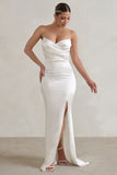 Coraline White Strapless Maxi Dress With Split