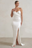 Coraline White Strapless Maxi Dress With Split