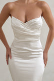 Coraline White Strapless Maxi Dress With Split