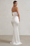 Coraline White Strapless Maxi Dress With Split