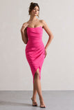 Soulmate Hot Pink Bandeau Midi dress