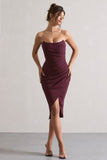 Soulmate Plum Bandeau Midi dress