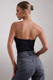 Splendid Black Cut-Out Ruched Bodysuit