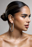 Jude Silver Diamante Large Hoop Earrings