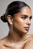 Jude Silver Diamante Large Hoop Earrings