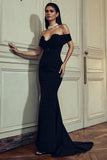 Inspiration Black Sheer Bardot Fishtail Maxi Dress
