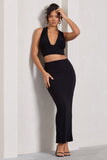 Onna Black Bodycon Pencil Maxi Skirt