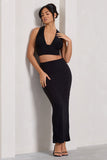 Onna Black Bodycon Pencil Maxi Skirt