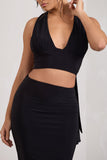 Onna Black Bodycon Pencil Maxi Skirt