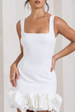 Lucy White Strappy Mini Dress With Ruffle Trim