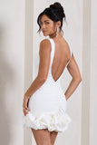 Lucy White Strappy Mini Dress With Ruffle Trim