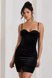Starstruck Black Velvet Strappy Corset Mini Dress
