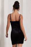 Starstruck Black Velvet Strappy Corset Mini Dress