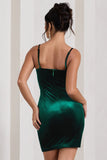 Starstruck Bottle Green Velvet Strappy Corset Mini Dress