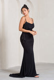 In Whispers Black Split Maxi Dress