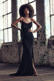 In Whispers Black Split Maxi Dress