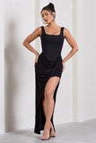 My My Black Draped Maxi Skirt