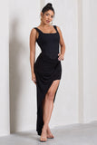 My My Black Draped Maxi Skirt