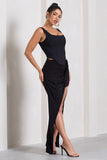 My My Black Draped Maxi Skirt