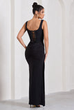 My My Black Draped Maxi Skirt