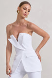 Money Moves White Strapless Blazer-Inspired Straight-Leg Jumpsuit