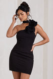The Party Black Mini Dress With Ruffled Choker