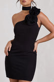 The Party Black Mini Dress With Ruffled Choker