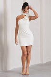 The Party White Mini Dress With Ruffled Choker