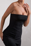 Rylee Black Bandage Strapless Longline Top