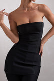 Rylee Black Bandage Strapless Longline Top