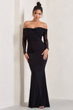 Alex Black Bardot Twist Maxi Dress
