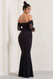 Alex Black Bardot Twist Maxi Dress