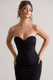 Evita Black Sweetheart Twist Detail Maxi Dress