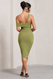 Ella Olive Asymmetric Neck Cut Out Midi Dress