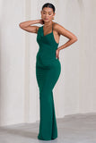 Phantasy Bottle Green Maternity Cowl Neck Maxi Dress
