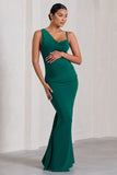 Phantasy Bottle Green Maternity Cowl Neck Maxi Dress